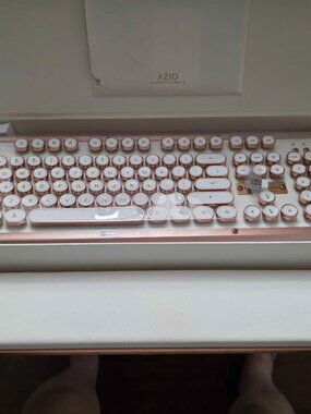 AZIO Rose Gold Retro Keyboard and mouse